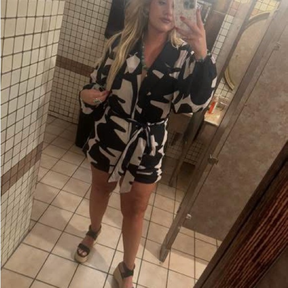 Black and White Patterned romper